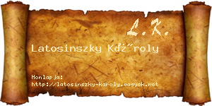 Latosinszky Károly névjegykártya