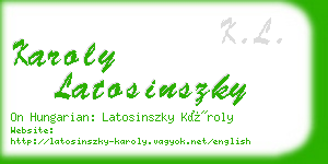 karoly latosinszky business card